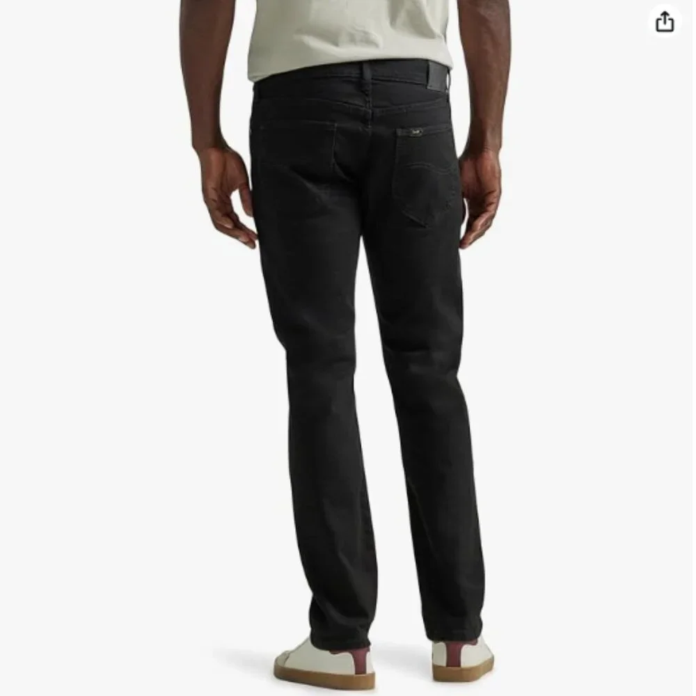 Lee Men's Legendary Slim Straight Jean Overdye Black 42W x 29L